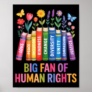 Póster Gran fan de los derechos humanos flores vintage ar