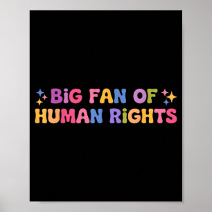Póster Gran fan de los derechos humanos retro divertido p
