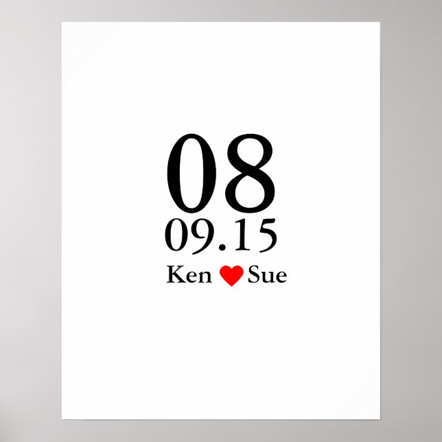 Póster Gran fecha del libro de firma de bodas alternativo (Frente)