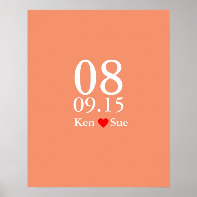 Póster Gran fecha del libro de firma de bodas alternativo (Frente)