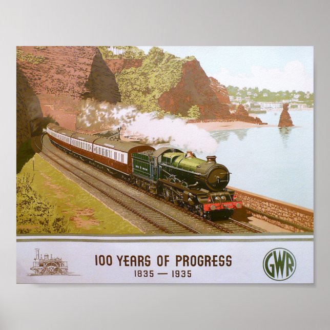 Póster Gran Ferrocarril Occidental, 100 años de progreso (Frente)