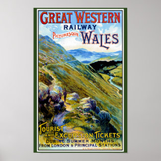 Póster Gran Ferrocarril Occidental a Gales
