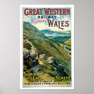 Póster Gran Ferrocarril Occidental ~ Gales
