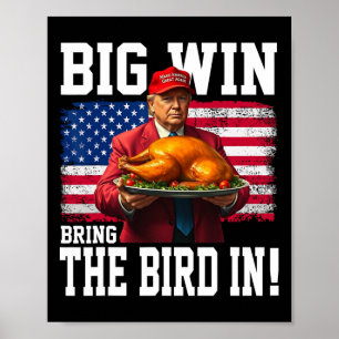 Póster Gran Ganancia Trae El Pájaro A La Divertida Trump
