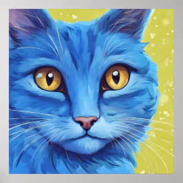 Póster Gran gato azul.