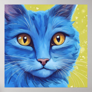 Póster Gran gato azul.