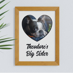 Póster Gran hermana de perro de fotos personalizado