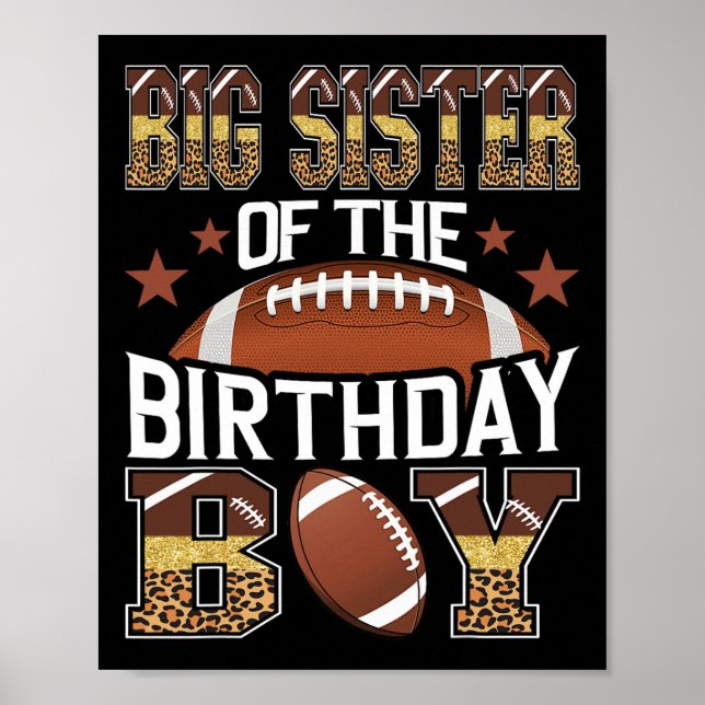 Póster Gran Hermana Del Futbolista De Cumpleaños (Frente)