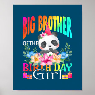 Póster Gran Hermano De La Chica De Cumpleaños Panda Unico