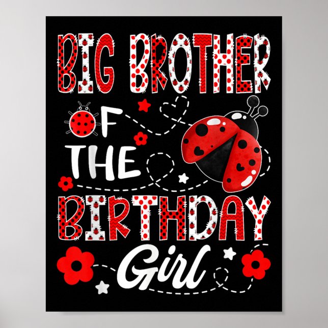 Póster Gran Hermano Del Chica De Cumpleaños Ladybug Big B (Frente)