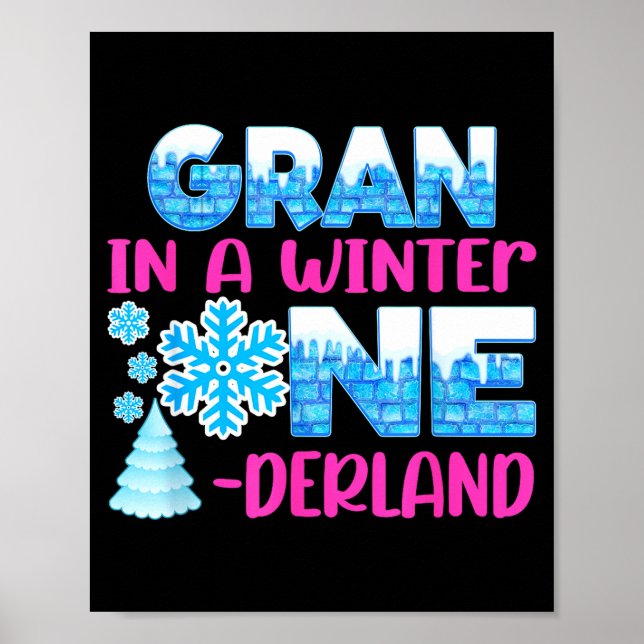 Póster Gran In A Winter Onederland Bday Girl Sweet Snowfl (Frente)