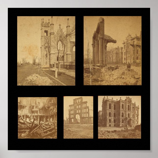 Póster Gran incendio de Chicago 1 poster (Frente)