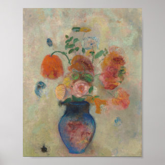 Póster gran jarrón con flores