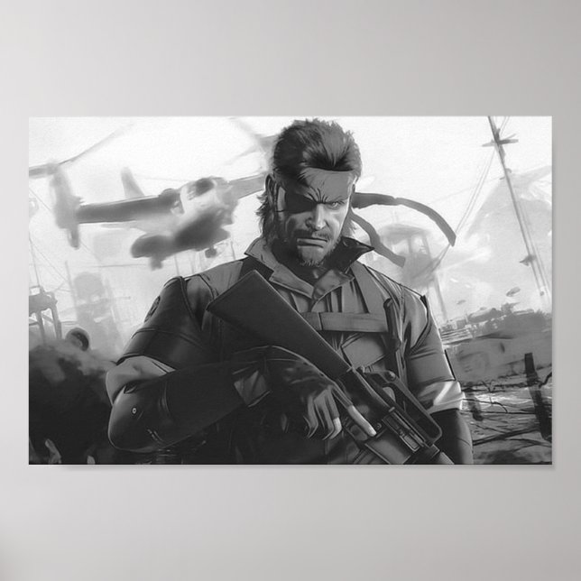 Póster Gran Jefe sólido de engranajes metalizado (Frente)