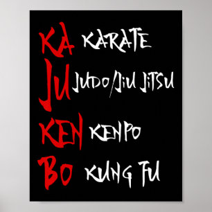Póster Gran Kajukenbo luchando contra Karate Judo Kenpo K
