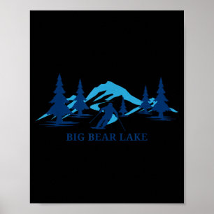 Póster Gran lago de oso california estación de esquí esqu