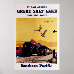 Póster GRAN LAGO DE SAL Poster del Viejo Ferrocarril del