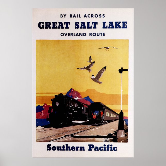 Póster GRAN LAGO DE SAL Poster del Viejo Ferrocarril del  (Frente)