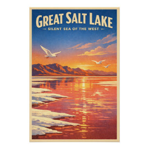 Póster Gran Lago Salado, Utah, EE. UU., en un clásico