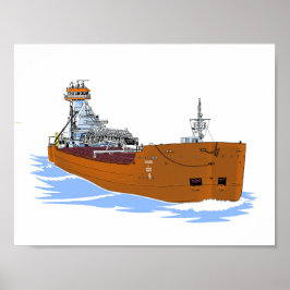 Póster Gran Lagos Barge Pathfinder y tug Dorothy Ann
