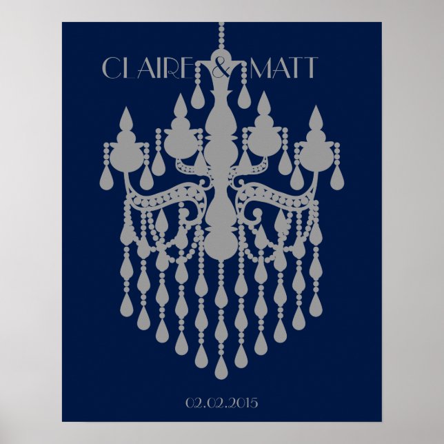 Póster Gran libro de invitados de boda de candelabros de  (Frente)