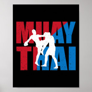 Póster Gran luchador de Muay Thai diseño Kickboxer Mma Tr