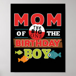 Póster Gran Madre Temática De Pesca Del Niño De Cumpleaño
