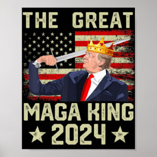 Póster Gran MAGA Rey Trump Biden Política Ultra Mega P
