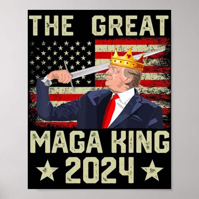 Póster Gran MAGA Rey Trump Biden Política Ultra Mega P (Frente)