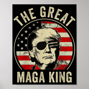 Póster Gran MAGA Rey Trump Biden Política Ultra Mega P