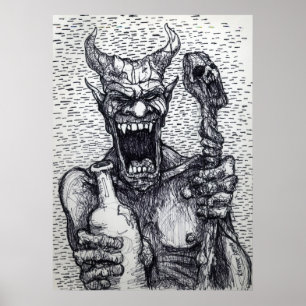 PÓSTER "GRAN MAL BOOZIN BEELZEBUB"