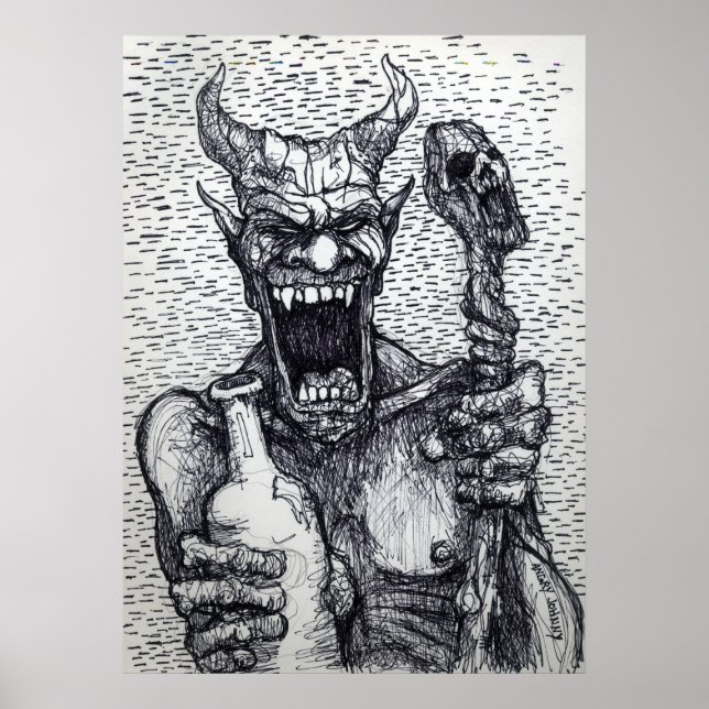 PÓSTER "GRAN MAL BOOZIN BEELZEBUB" (Frente)
