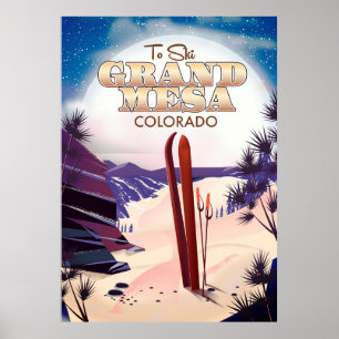 Póster gran mesa, poster de esquí de Colorado.