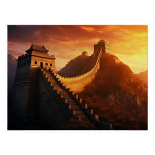 Póster Gran Muralla China Sunset - Asia majestuosa