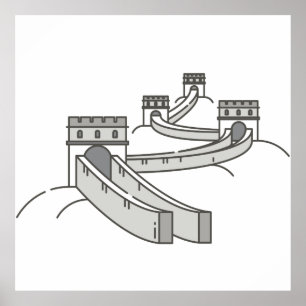 Póster Gran Muralla de China monumento mundial