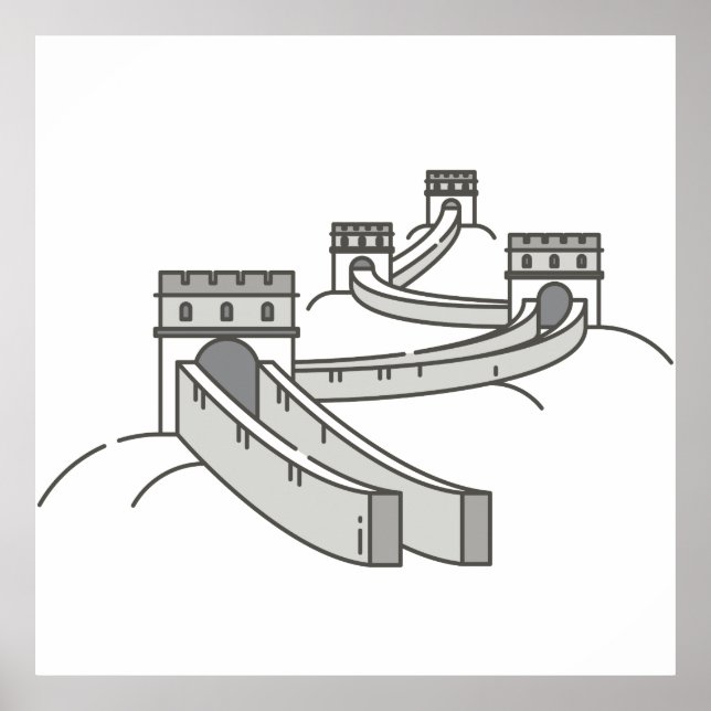 Póster Gran Muralla de China monumento mundial (Frente)