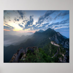 Póster Gran Muralla de China, sección unrestored de