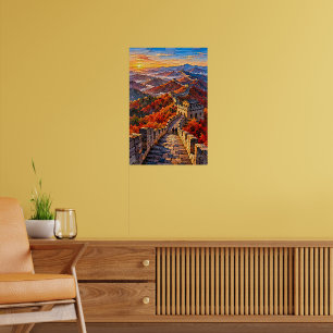 Póster Gran Muralla en Fuego de Otoño