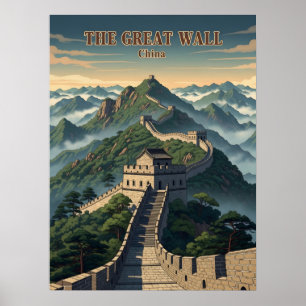 Póster gran muro sinuoso de China