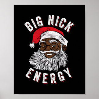 Póster gran nick energy african american santa black