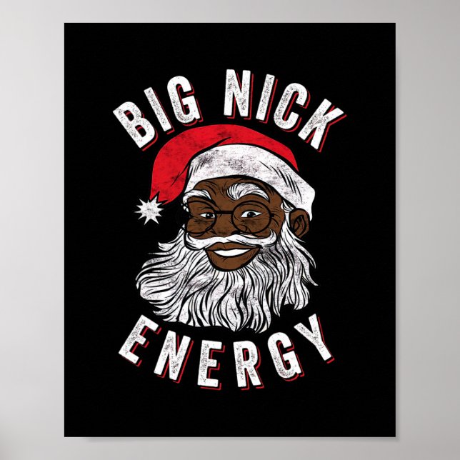 Póster gran nick energy african american santa black (Frente)