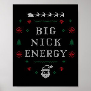 Póster Gran Nick Energy Funny Xmas Navidades Festejos Hom