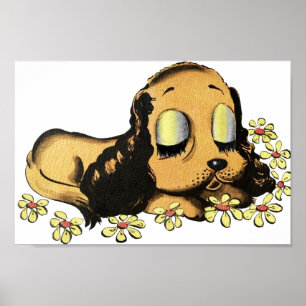 Póster gran ojo durmiendo Perro de cachorro Personalizado