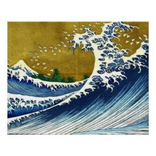 Póster Gran Ola Arte Japonés Ukiyo-e
