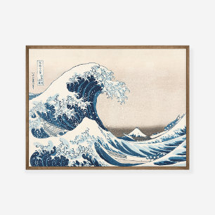 Póster Gran ola de Hokusai contra la pintura de Kanagawa