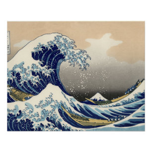 Póster Gran ola de pintura japonesa Kanagawa
