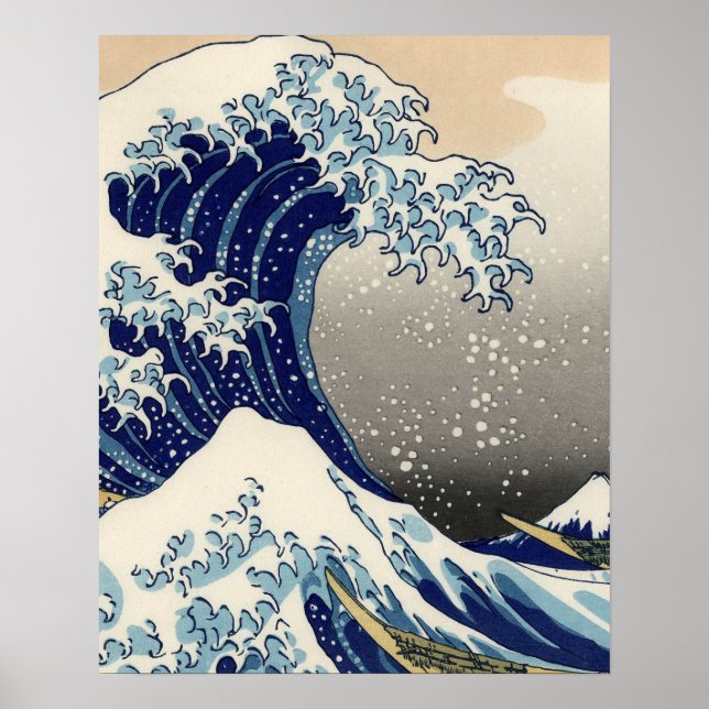 Póster Gran ola de pintura japonesa Kanagawa (Frente)