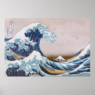 Póster Gran ola de tsunami frente a Kanagawa Japón por Ho