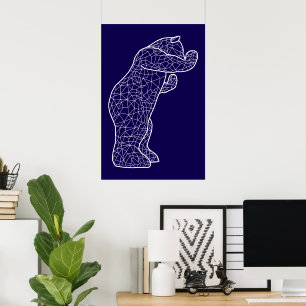 Póster gran oso azul