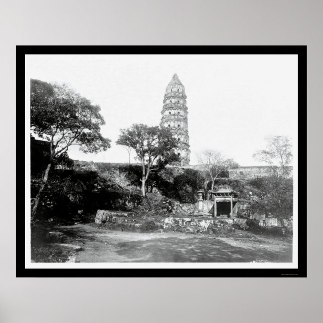 Póster Gran Pagoda en Soochow, China 1898 (Frente)